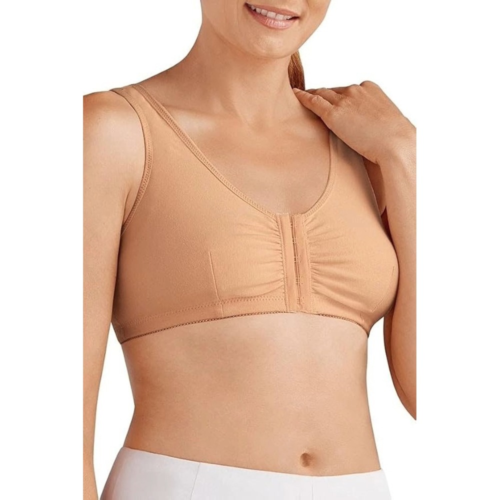 Amoena Womens Frances SB FC Sand Size M C/D Front Closure Leisure Bra NWT